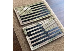SUVIYA 2x3.5" Multicam Infrared IR US USA American Flag Patch Tactical Vest Patch Hook-Fastener Backing (Forward+Reversed)