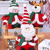Tanganan Christmas Plush Toys Decorations, 3 Pack Christmas Santa Claus Snowman Moose Plush Stuffed Animals Doll Toys Set for Kids Boys Girls Xmas Decorations Home Office