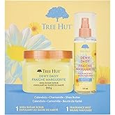Tree Hut Dewy Daisy Gift Set, Exfoliating Body Scrub & Hydrating Body Spray, Skin Care Bundle, 18 & 6 fl oz