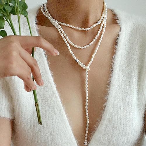 Sereney Long Pearl Necklaces for Women Dainty Pearls Layered