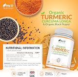 Nu U Nutrition Organic Turmeric Curcumin 600mg with Black Pepper 365 Veg Caps view 4