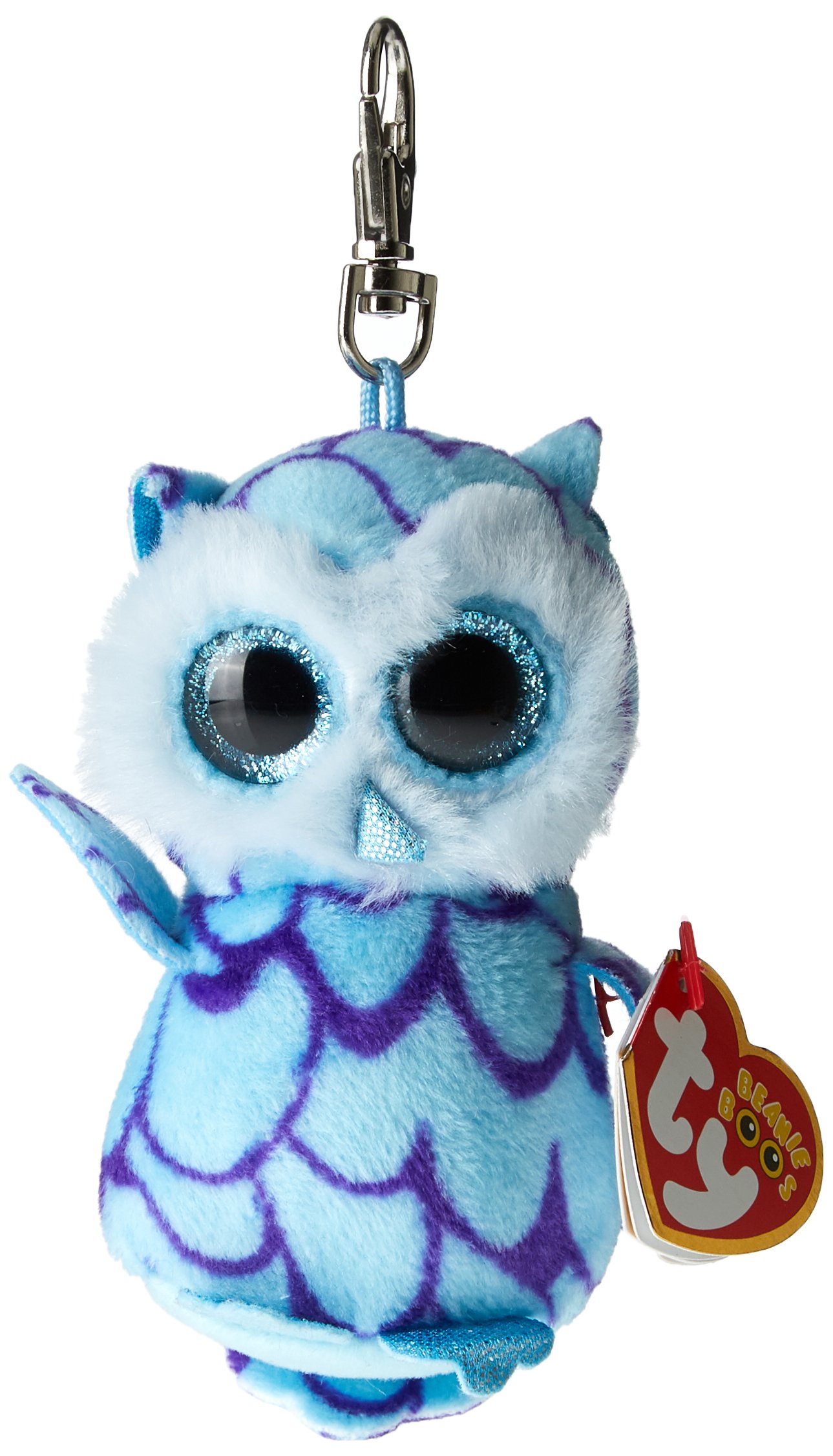 TY TY36620 Oscar OWL-Boo Clip para llaves, azul y morado