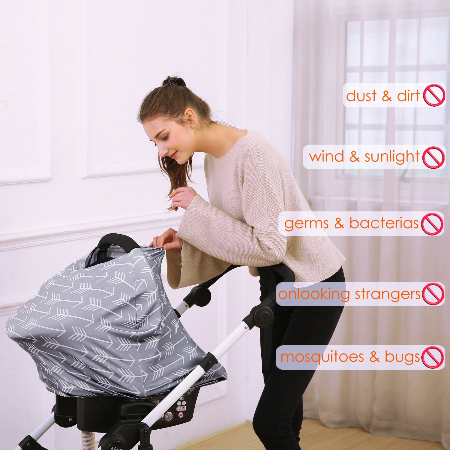 Car seat Canopy Nursing Cover Multi use Baby Stroller and carseat