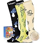Lalapapa Cute Compression Socks for Women - 3 Pairs 20-30 mmHg Graduated Support Lightweight for Daily Wear Travel Nurse