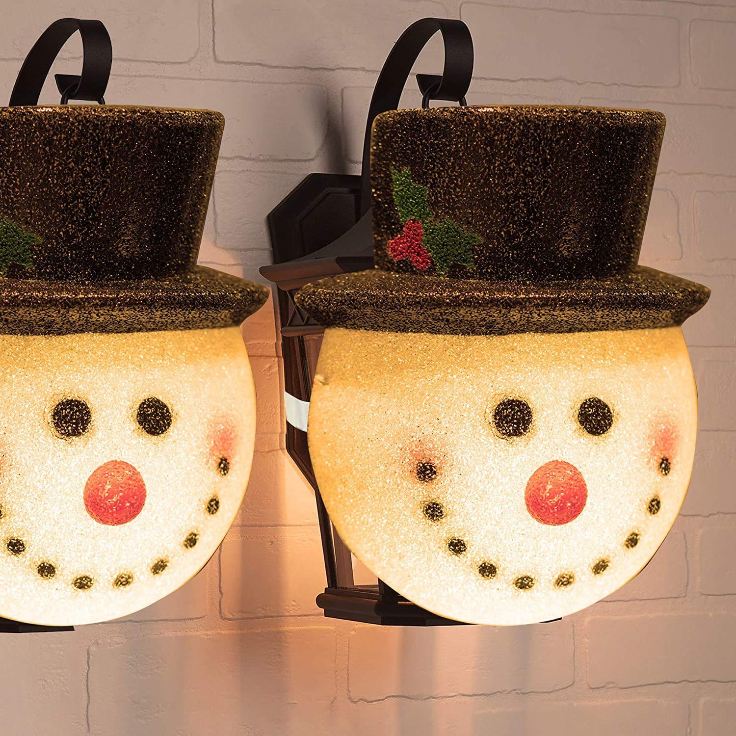 MorTime Set of 2 Christmas Snowman Lampshade for Corridor Wall Lamp