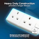 Masterplug Two Socket Double Extension Lead 4m Cable White 13A BS1363-2 view 3
