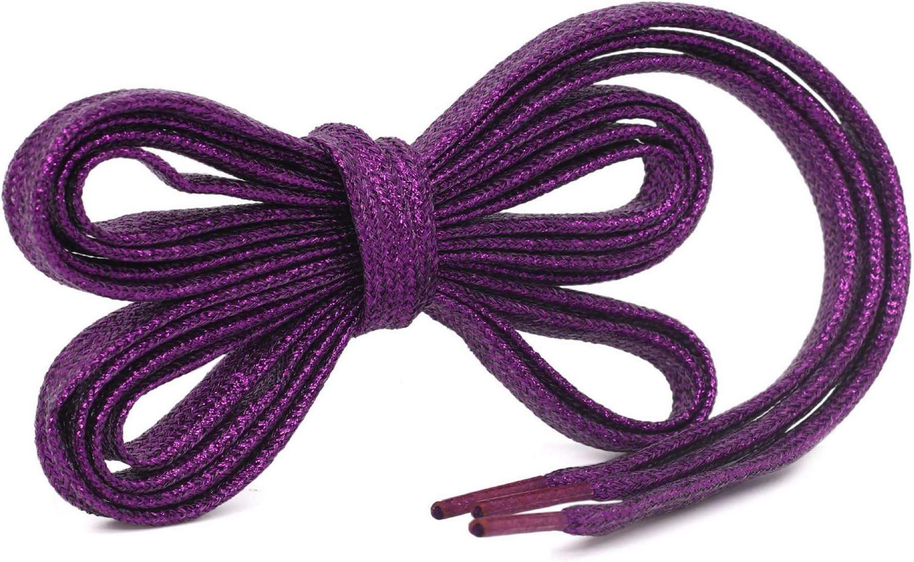 Flat Shiny Metallic Glitter Shoelaces WEGOODZF Sequin Flat Shoe Strings[2 Pair]