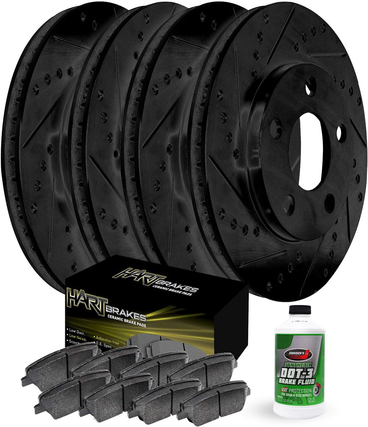 Fit 2010 2015 Chevrolet Camaro Black Hart Full Kit Brake Rotors Ceramic Pads