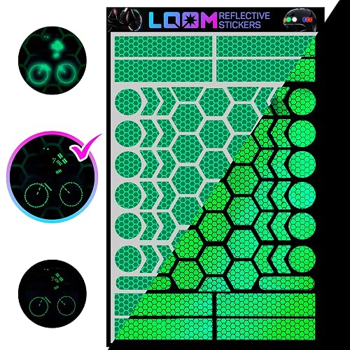LOOM Reflective Stickers | 67pc Prismatic Grn | Reflective Stickers for ...