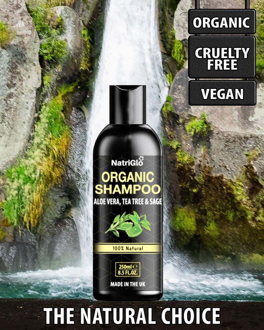 Tea Tree Shampoo for Dry Itchy Scalp, Organic Natural Anti Dandruff Shampoo, Sulfate-Free, Vegan & Cruelty-Free - Image 4