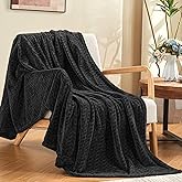 inhand Black Soft Throw Blanket for Couch, Super Soft Flannel Cozy Blankets & Throw for Adults, Plush Blankets for All Season 50×60 Inches