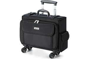 Tonyeee Rolling Laptop Bag 15.6 Inch Water Resistant Rolling Laptop Briefcase on Wheels Computer Bag Laptop Case for Work Travel Business Men Women, Black