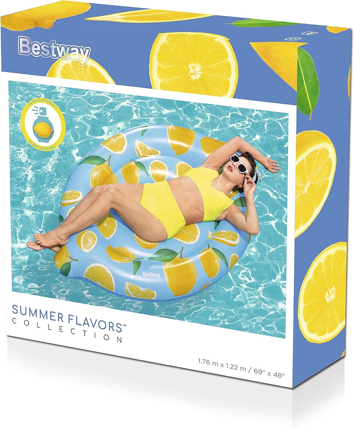 Bestway Pool Float, Scentsational Lemon Scent Swimming Lounger, for Kids and Adults, mehrfarbig - Image 4