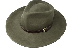 BORGES & SCOTT B&S Premium Lewis - Wide Brim Fedora Hat - 100% Wool Felt - Water Resistant - Leather Band