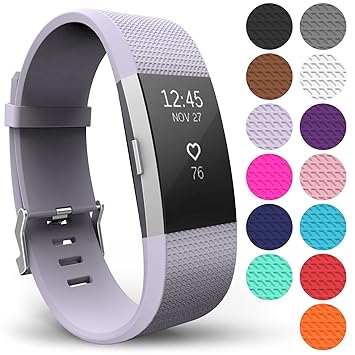 Yousave Accessories® Armband für Fitbit Charge 2, Ersatz Fitness Armband und Uhrenarmband, Silikon Sportarmband und Fitnessba