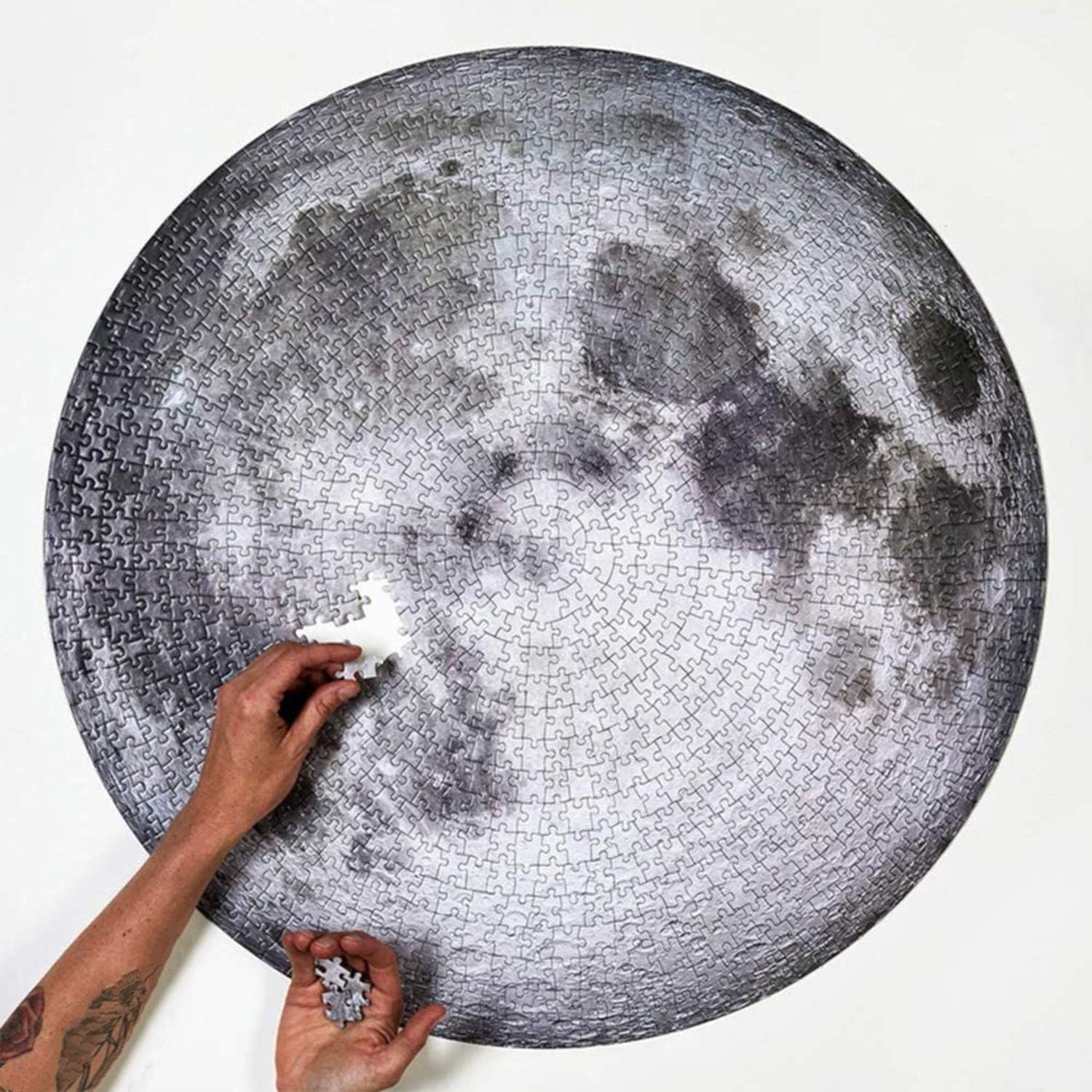 Jigsaw Puzzles 1000 Pieces for Adults - Moon, Impossible Hard Decompression Puzzles Building Set and Educational Funny Cool Game for Kids and Adults - 26.5" x 26.5"