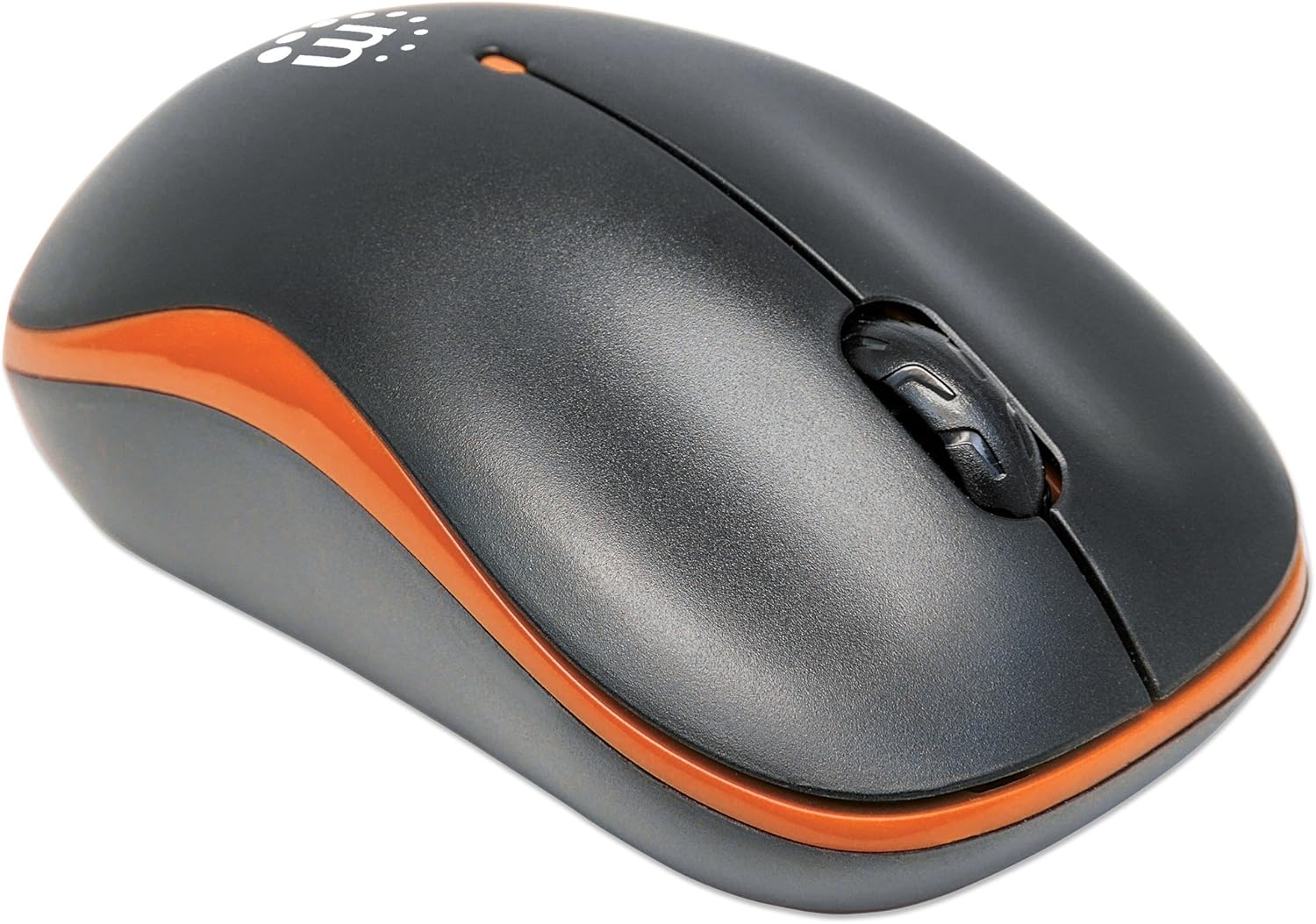 Manhattan Success Wireless Mouse, Black/Orange, 1000dpi, 2.4Ghz (up to 10m), USB, Optical, Three Button with Scroll Wheel - Image 3