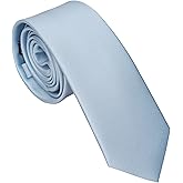 ZENXUS Skinny Ties for Men, Solid Color 2.5 inch Slim Neckties 1 or 5 Pack Plain Tie
