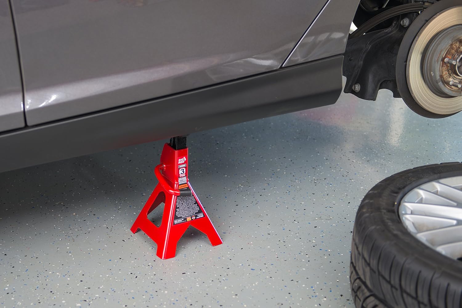 BIG RED T43202 Torin Steel Jack Stands: 3 Ton (6,000 lb) Capacity, Red, 1 Pair: Automotive