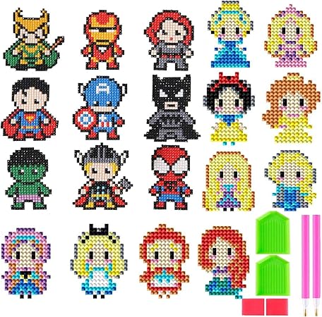 Amazon Geenber 5dダイヤモンドペイントキット 子供用 Diy ダイヤモンドドットキット 描画ツール クリスタルモザイクステッカー 数字キットアートとクラフトセット 子供用 刺しゅうキット 通販