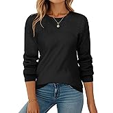 Zeagoo Fall Sweaters for Women 2025 Casual Crewneck Knit Long Sleeve Loose Pullover Sweater Outfits Tops