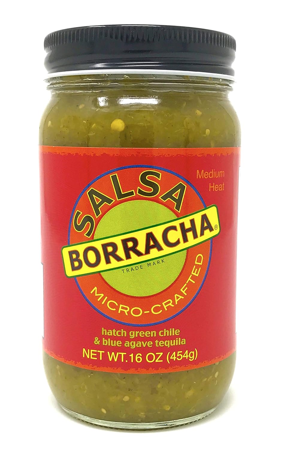 Salsa Borracha Micro-Crafted with Fire Roasted Hatch Green Chile & Blue Agave Tequila, 16-oz