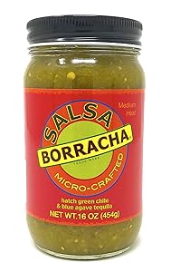 Salsa Borracha Micro-Crafted with Fire Roasted Hatch Green Chile & Blue Agave Tequila, 16-oz