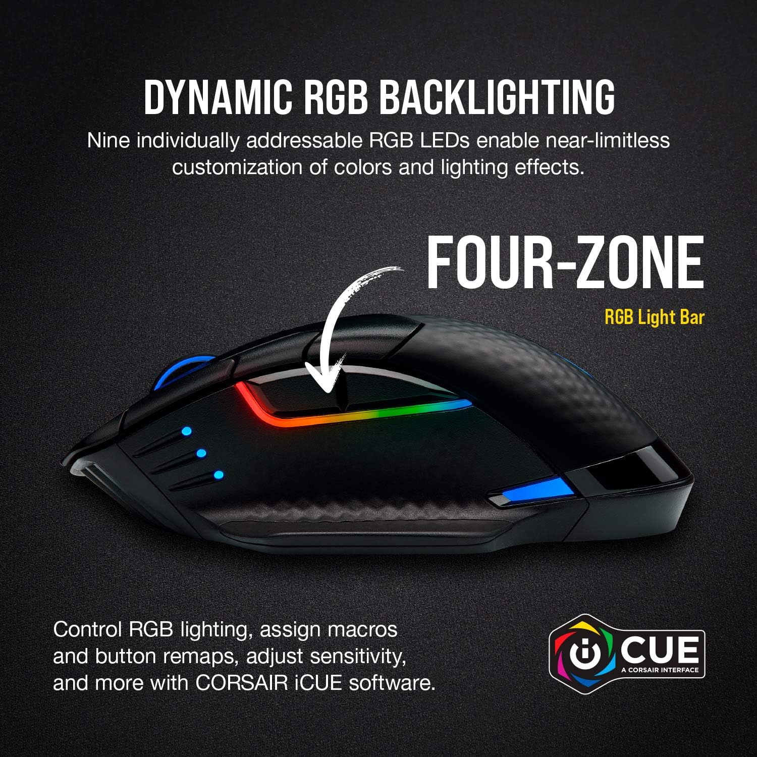 Corsair Dark Core RGB Pro, Wireless FPS/MOBA Gaming Mouse with SLIPSTREAM Technology, Black, Backlit RGB LED, 18000 DPI, Optical,CH-9315411-NA: Computers & Accessories