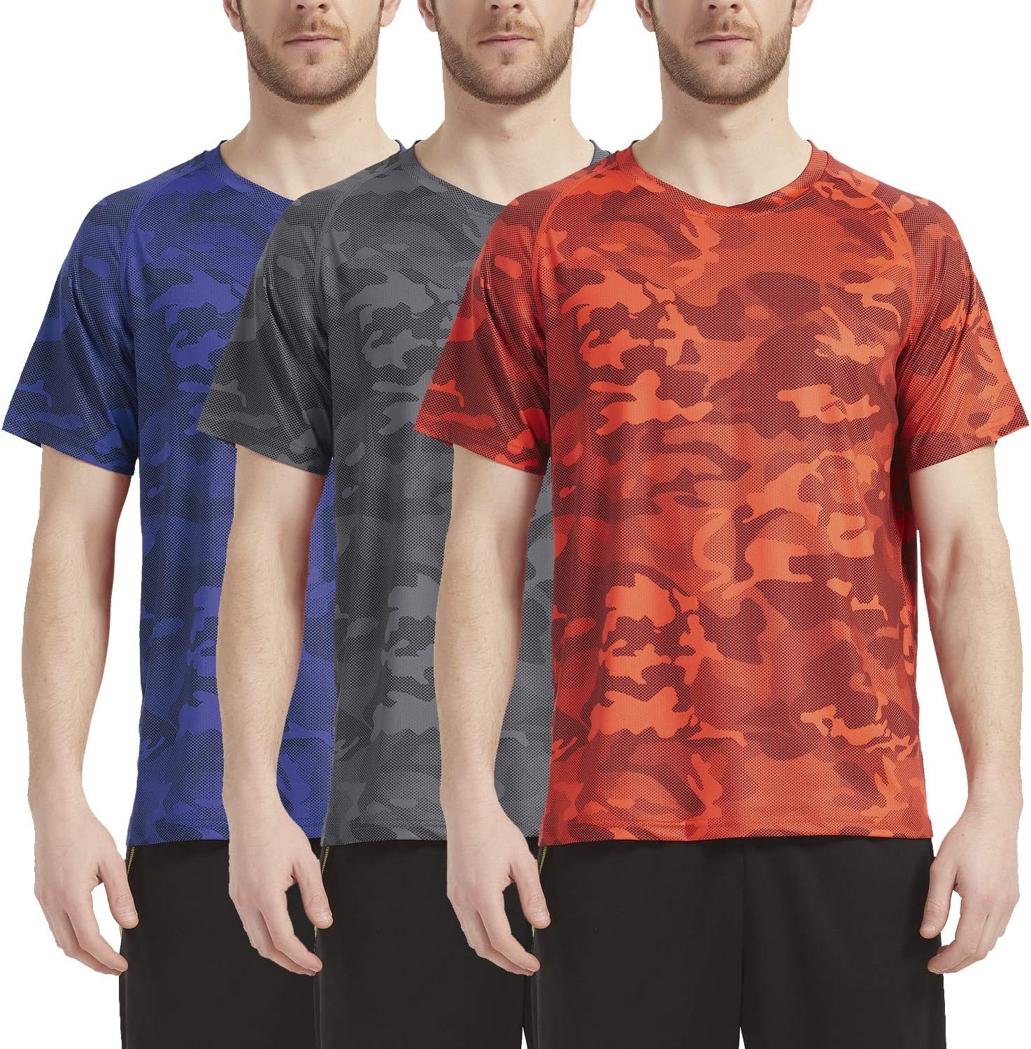 Men’s Dry Fit Running T Shirts Moisture-Wicking Athletic Shorts Sleeve