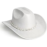 Lisianthus Sparkly Rhinestone Cowboy Hat for Women - Glitter Western Cowgirl Hats with Shiny Band for Party
