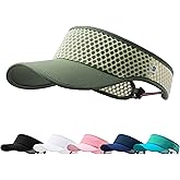 AUSFLUG Sun Visor Hat Men Women - Moisture Wicking Lightweight Sports Cap | Quick dry breathable mesh, adjustable ponytail strap, sun blocking for golf, tennis, pickleball, running, beach, hiking