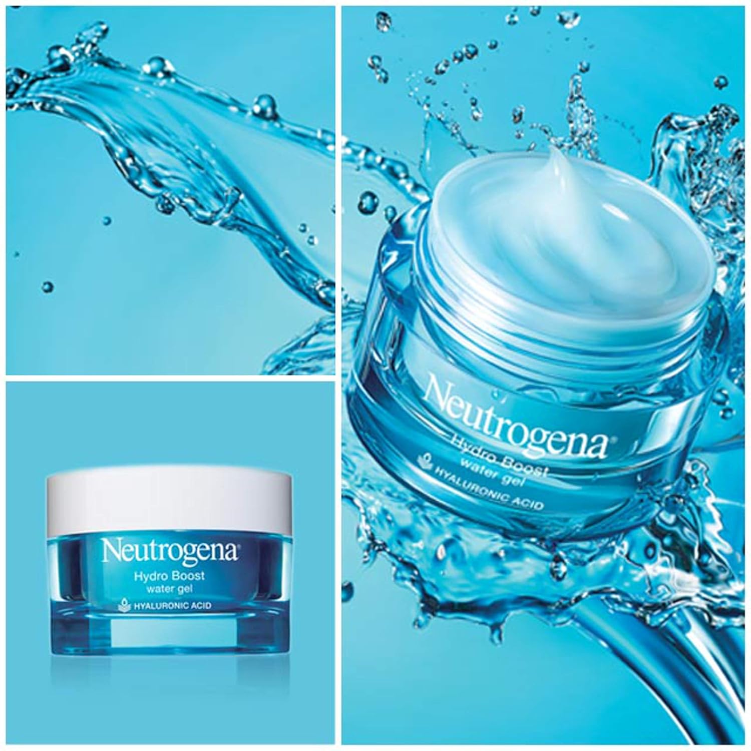 Neutrogena Hydro Boost Hyaluronic Acid Hydrating Water Gel Daily Face Moisturizer for Dry Skin, Oil-Free, Non-Comedogenic & Dye-Free Face Lotion, 1.7 fl. oz : Beauty