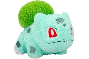 JAZWARES Pokemon Cuddly Bulbasaur Plush - 8-Inch Soft Shaggy Plush with Authentic Details
