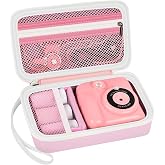 Grapsa Kids Instant Print Camera Travel Case for Girl Boy with Wrist Strap | For ESOXOFFORE/ for Dylanto/ for WEEFUN/ for Anchioo/ for GKTZ/ for Amzelas/ for Mafiti, Mesh Pocket, Pink, Case Only