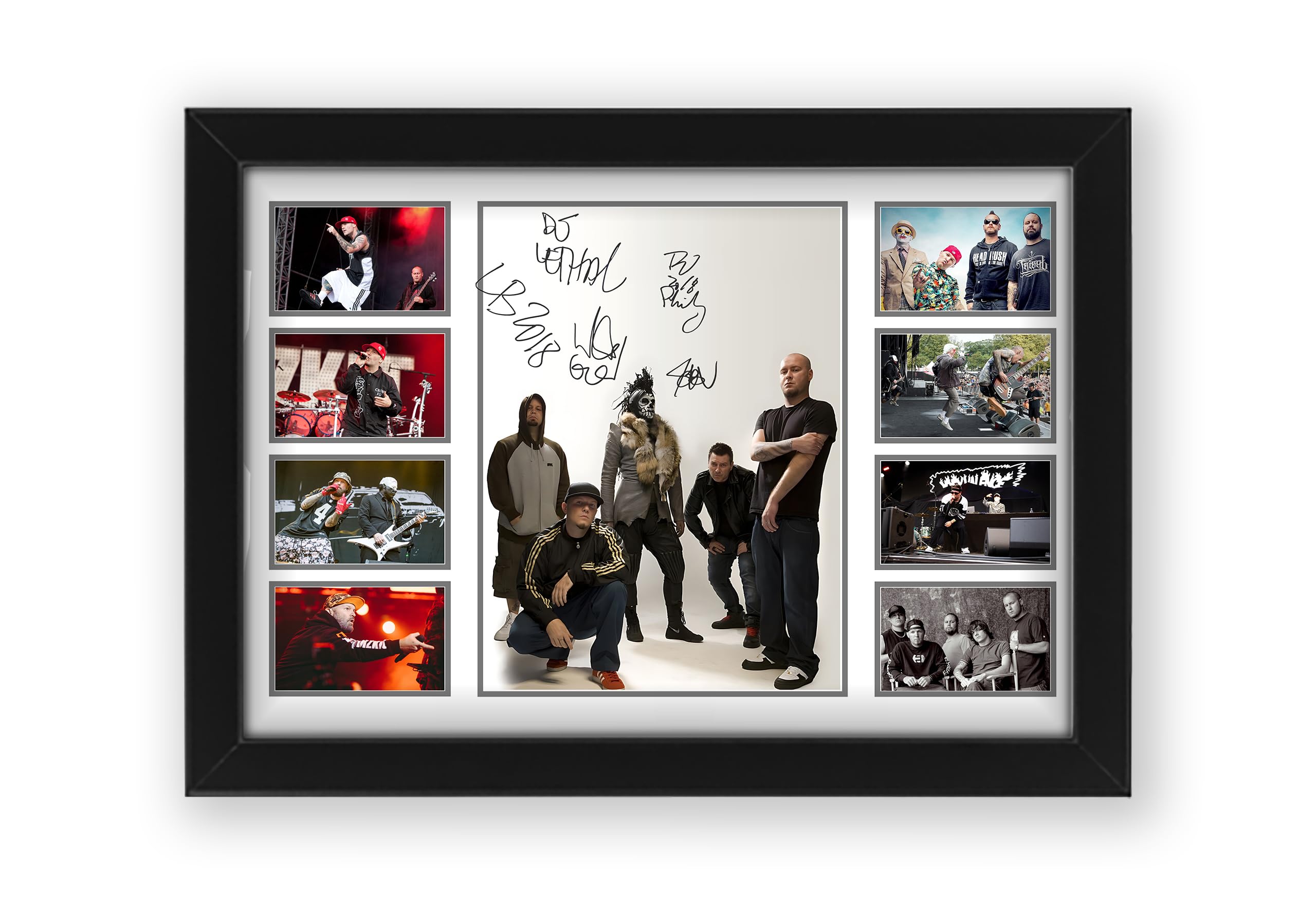 AllStarMedia Limp Bizkit Signed Poster Print- Limited Edition Autograph Fan Gift – Collectible Memorabilia Merchandise (Framed A4 (30x21cm))
