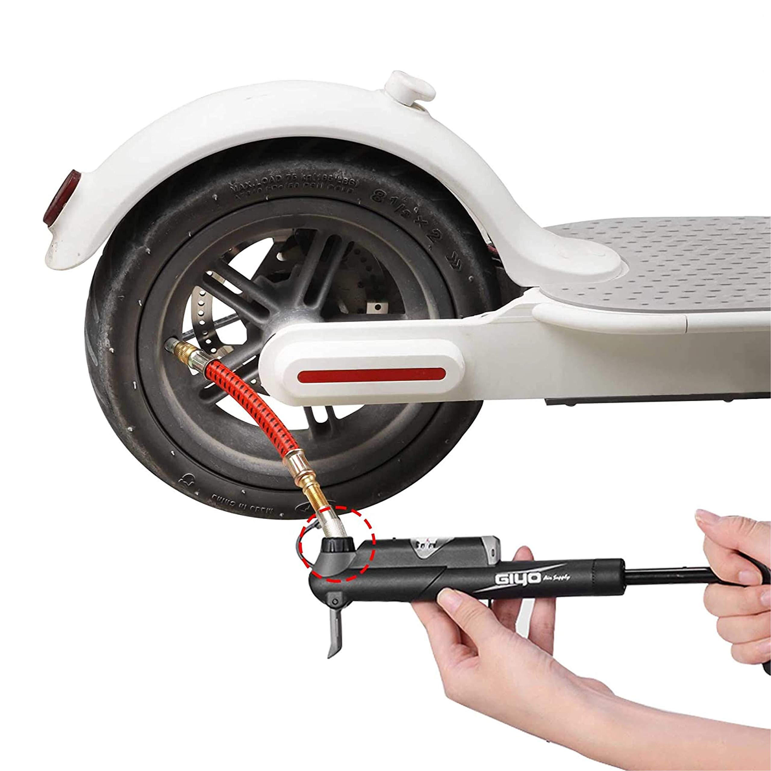 Pump Extension Hose Extended Air Inflator Tube Inflatable Mouth Hose Pump Compatible for Xiaomi 1S M365 Pro Electric Scooter Inflatable Tyre Extension Valve for Bicycle Motorcycle