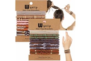 20 Boho Hair Ties in 5 Styles, 10 Colors - Cute Bracelets for Thin and Thick Hair, No Damage Elastics