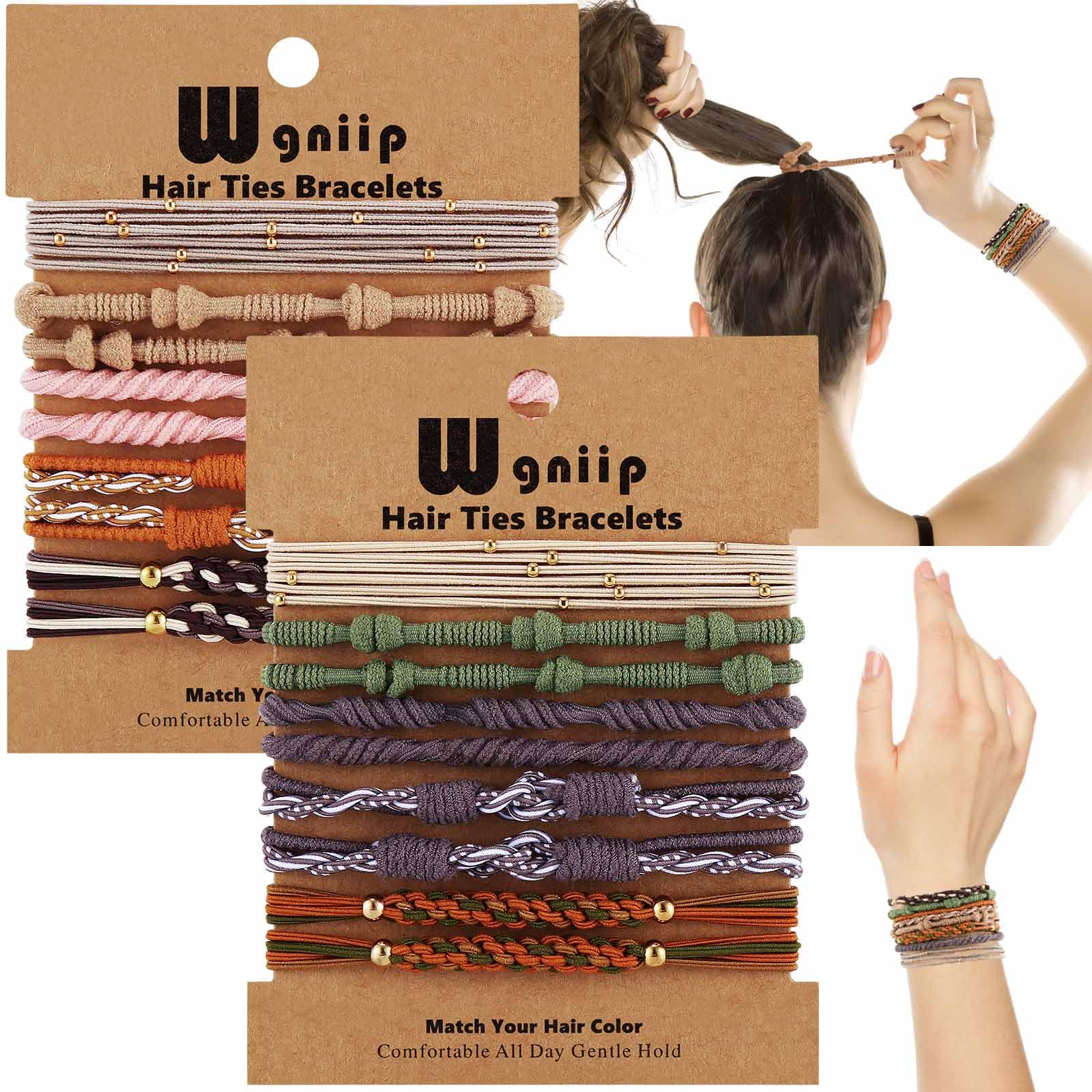 Photo 1 of 20 Boho Hair Ties in 5 Styles, 10 Colors - Cute Bracelets for Thin and Thick Hair, No Damage Elastics