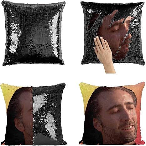 Nicolas Kafig Pailletten Kissenbezug Zweifarbig Geschenk Fur Sie Und Ihn Magisches Kissen Meerjungfrau Kissen B Conair Amazon De Kuche Haushalt