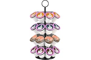 Eastsign Coffee Pod Holder for Counter, Coffee Pod Stands, 36 K Cup Storage Organizer, Compatible with K Cups, K Cup Carousel