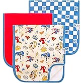 Copper Pearl Premium Baby Burp Cloths - 3-Pack Large Cotton Burp Cloths, Extra Soft Spit Up Rags with 3 Absorbent Layers, Perfect for Baby Boy and Baby Girl Gifts (21" x 10" Size, Justice League Set)