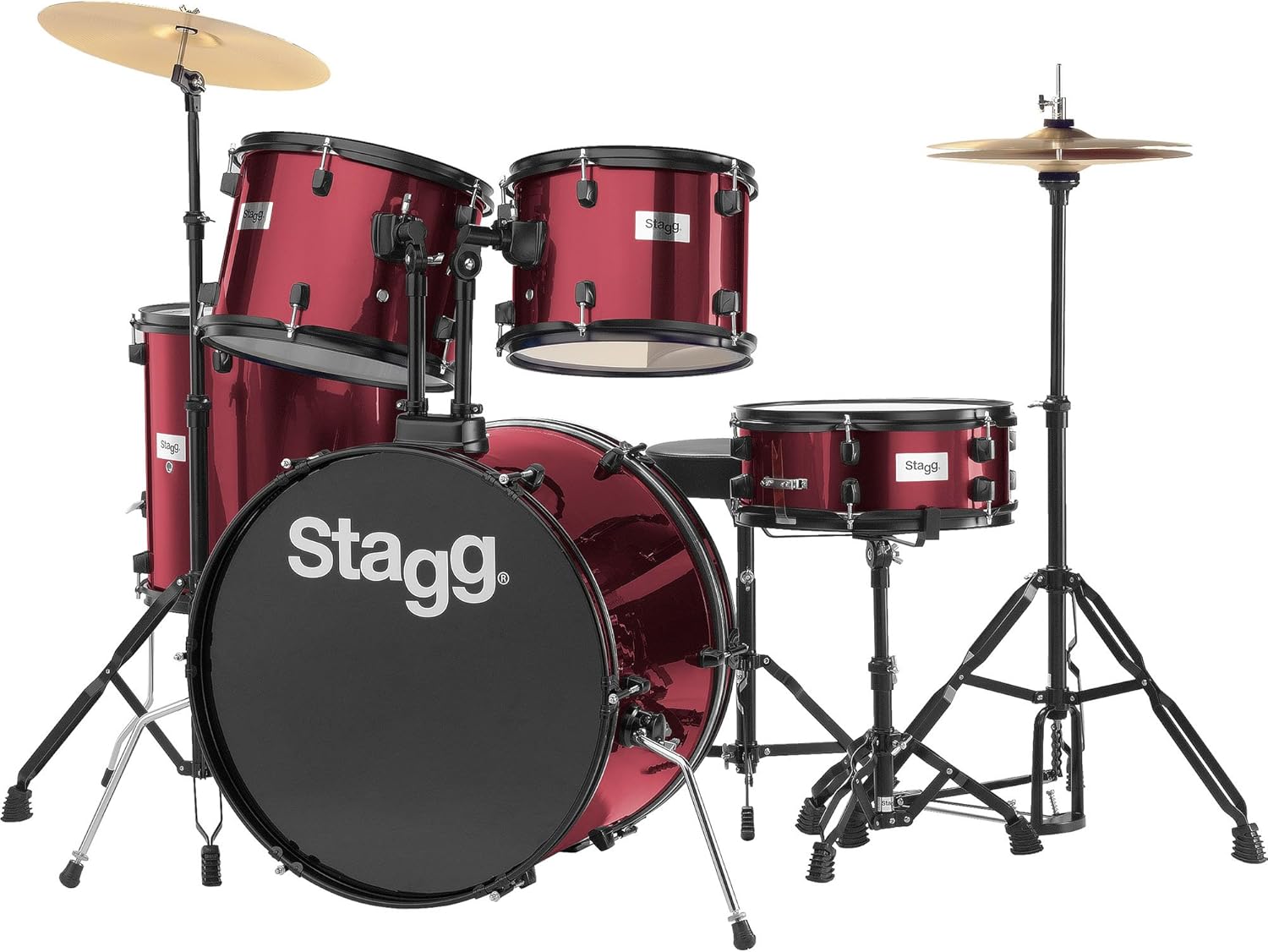 Rocket 5 Piece Rock 22in Drum Kit Wine Red Amazon.co.uk Musical