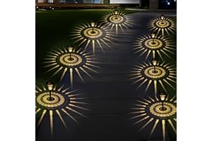 Rumiom Solar Pathway Lights Outdoor, 8 Pack Outdoor LED Solar Lights Waterproof, Solar Path Light Auto On/Off Bright, Solar Powered Garden Lights 12 Hours Lighting for Yard, Patio, Warm White