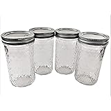 Mason Ball Jelly Jars-12 oz. Each - Quilted Crystal Style-Set of 4