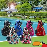 ZOEA Rose Red Pickleball Backpack Sling Bag with Fence Hook Water Bottle Holder view 6