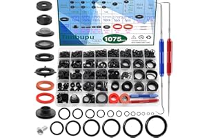 Tanbupu 37 Sizes 1075Pcs Universal Plumbing Repair Kit Faucet washers & O-Rings & Sealing gaskets for Faucets, Hoses, Spigots and Other Home Plumbing fixtures with Pick Hook