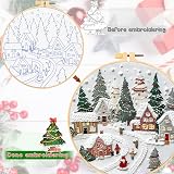 JSRQT Christmas Embroidery Starter Kit for Beginners with Hoop and Threads view 5