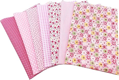 Amazon 綿混紡 花柄 はぎれ 布セット カットクロス 生地 ハギレ Diy 手芸材料 約50cm X 50cm 7枚入り ピンク 布 生地 通販