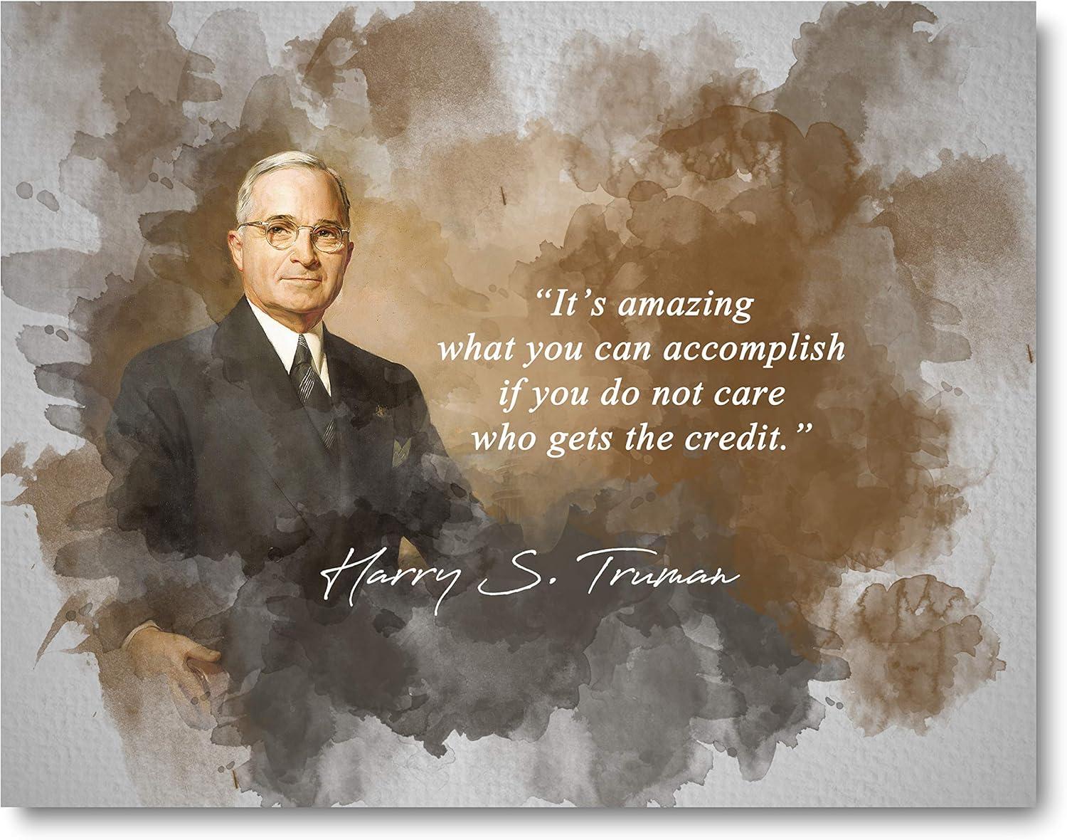 Ramini Brands Harry S. Truman Inspirational Quote - 8 x 10 Unframed Print - Wall Art for Bedrooms, Offices, Living Rooms, Classrooms, Libraries for Teachers, Historians