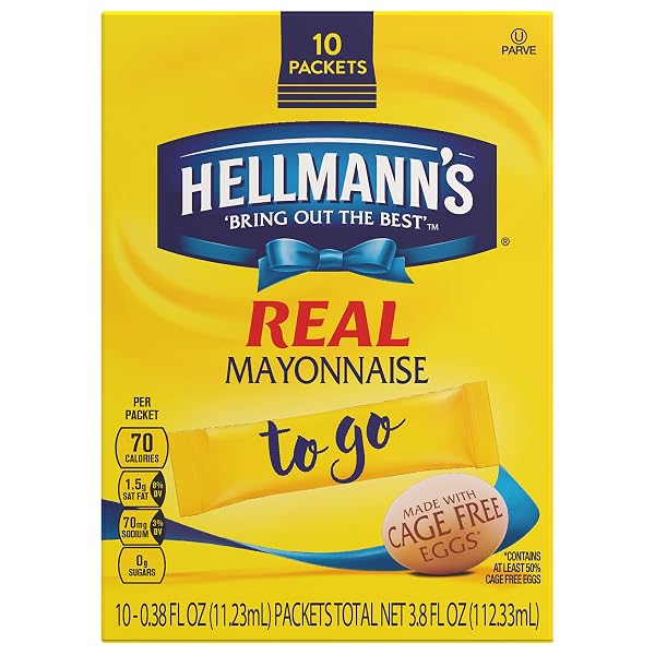 HELLMANN’S REAL MAYONNAISE TO GO PACKETS 10 CT,...